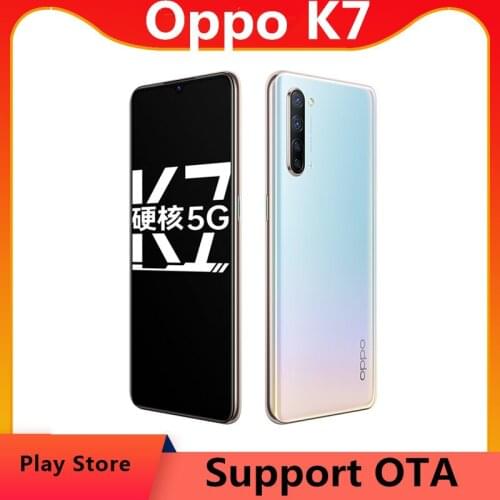 DHL Fast Delivery Oppo K7 5G Cell Phone 6.4" OLED 48.0MP 30W Super Charger Face ID Screen Fingerprint OTA Snapdragon 765G OTG