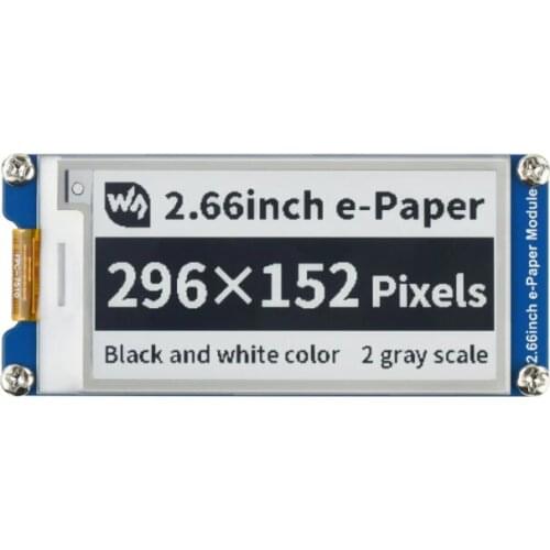 Waveshare 296*152, 2.66inch E-Paper E-Ink Display Module, Black / White