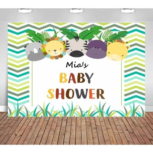 Green Chevron Animals Grass Birthday Background Backdrops Custom Photocall Photo Background Photography Backdrops