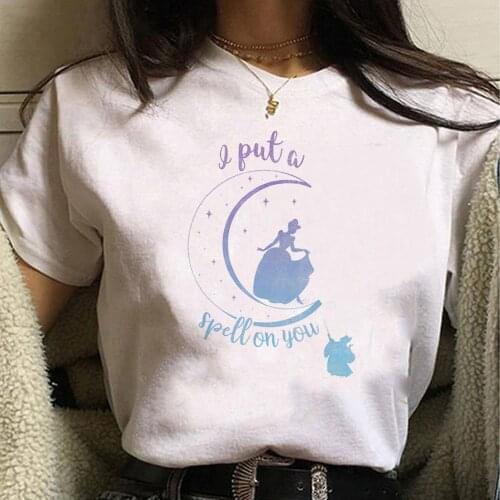 Disney Cinderella I Put A Spell On You Graphic T Shirt Women Kawaii Summer Girls Tops Tshirt Funny Harajuku Tees Female