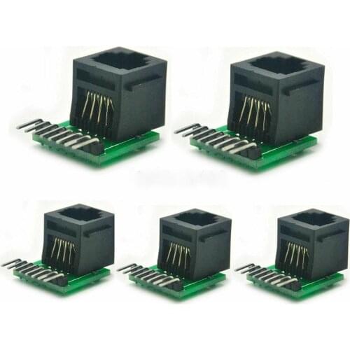 5pcs RJ45 8-pin Connector Breakout Board Kit For Cat5/Cat5e/Cat6 Ethernet Cable