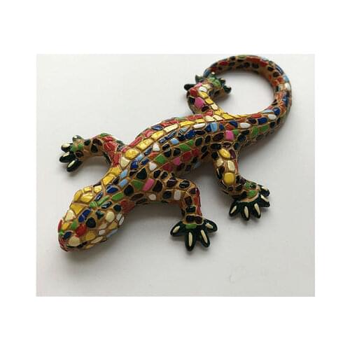 Mosaic spanish lizard gecko magnetic resin refrigerator decorative sticker home decor