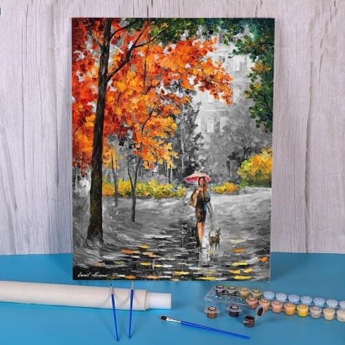 Intriguing Autumn DIY Painting By Numbers Package Oil Paints 50*70 Painting On Canvas Handmade Crafts For Wholesale