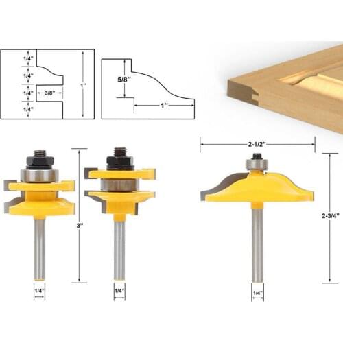 3PCS Router Bit Set Wood Cutters Milling Cutter Woodwork 1/4 Handle Router Bits For Wood Woodworking Milling Tools Mill Tree