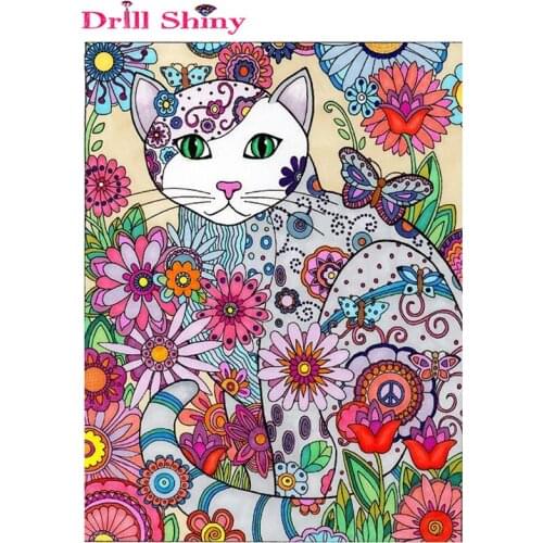 NEW Arrival diy diamond embroidery cats and flowers diamond painting cross stitch full Square mosaic rhinestone embroidery