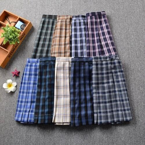 2019 New Style Plaid Uniform Pleated Skirt Orthodox JK Uniform Skirt Student High Waist Plaid Japanese Pleated Skirt
