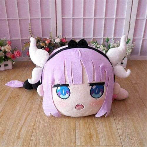 Anime Miss Kobayashis Dragon Maid Cosplay Plush ToyKanna Kamui Kamuy Figure Doll Filling Pillow 54cm Cartoons Cushion For Gift