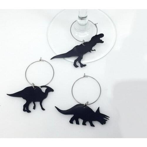 New arrival black dinosaurs drop earrings punk hip hop small cute dinosaurs earrings for men women best gift rock jewelry