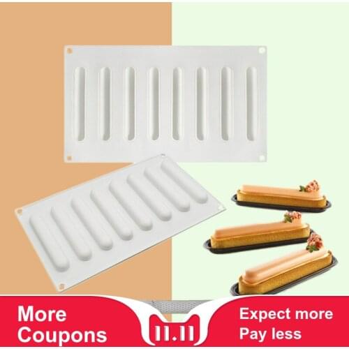 Silicone Molds 8 Holes Ring Oblong Tart Dessert Cake Mold For Baking Mould Mousse Chocolate Pan Decorating tools