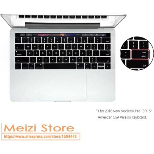 Silicone Soft Keyboard Cover for 2016 New MacBook Pro 13 15 13.3 15.4 American USA Version Keyboard A1706 A1707