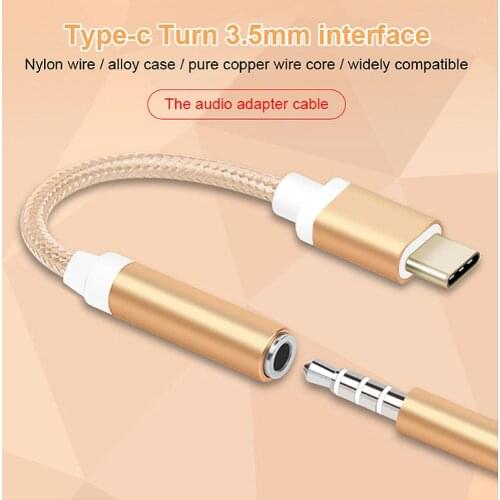 Alloy Type-C To 3.5mm Earphone Headset Cable Female to Male AUX Jack Adapter USB C Audio Cable Adapter For Smart Mobile Phone