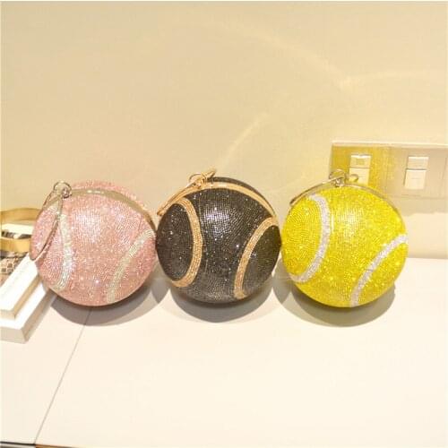 Bag For Women Fashion Diamond Party Round Baseball Bag Handbag Crystal Rhinestone Clutch Bling Party Purse