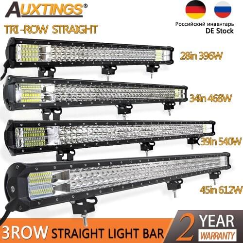 Auxtings 28'' 34'' 39'' 45'' in 3-Row LED Light Bar Offroad Led Bar Combo Led Work Light Bar for Truck SUV ATV 4x4 4WD 12v 24V
