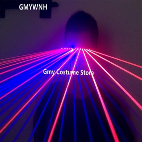 T99 Red blue laser beams light glasses laser man projector stage wears lighted laser costume bar party performance ballroom club