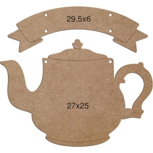 L116 Teapot Door Ornament, Can Be Painted Mdf Chalkboard