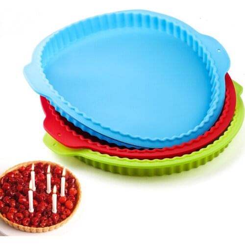 Random color 9-11inch Round Silicone Cake Baking Tray High Temperature Baking Tools Bread Mold Easy Release