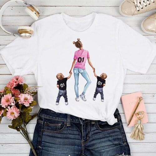 T-shirts Women Cartoon Boys New Sweet Happy 90s Mom Mother Mama Love Tshirt Top Lady Graphic Female Print Clothes Tee T-Shirt