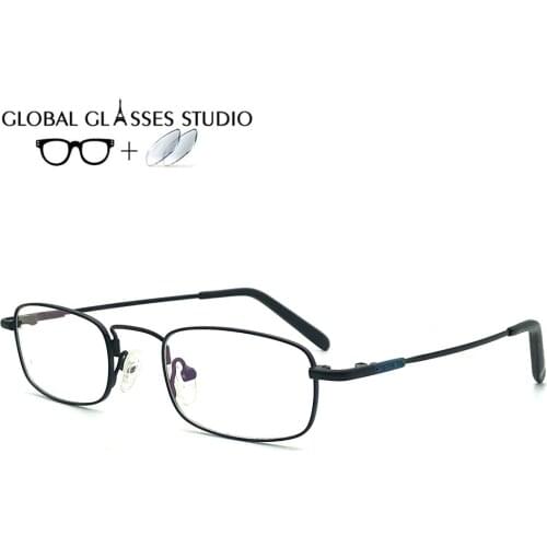 Lady Men Metal Glasses Frame Eyewear Eyeglasses Reading Myopia Prescription Lens 1.56 Index A247 Black