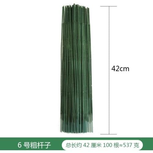 100pcs/lot Plastic Flower Stub Stems Paper Green Floral Tape Artificial Flower Stub Stems Craft Decor Soap Holding Flowers Stem