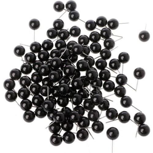 100Pcs Glass Eyes 4 To 14mm Needle Felting Kit Black Beans Puppet Doll Craft 54DF