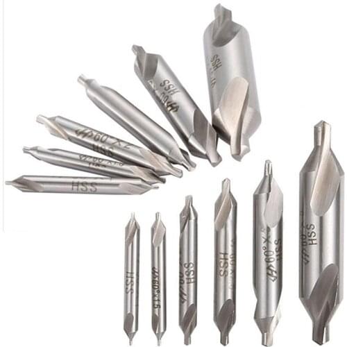 6pcs HSS Center Drill Bits Set Combined Countersinks Kit 60 5/3/2.5/2/1.5/1mm