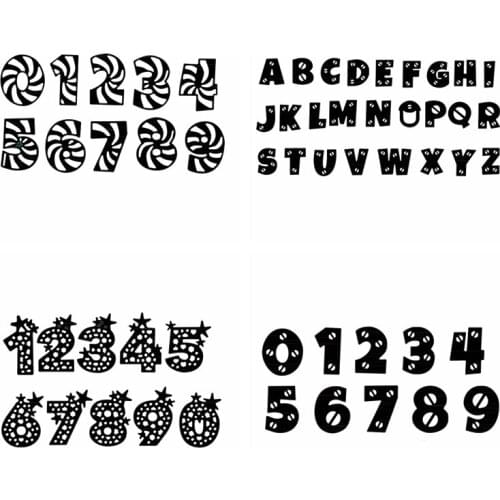 Alphabets and Numbers Decorative Embossing Papercard Crafts Die 2021 A-Z Letters Alphabets 0-9 Numbers Scrapbook Die Cuts