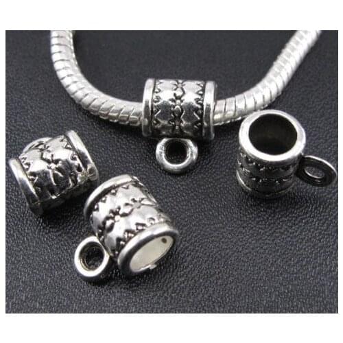 Free Shipping Wholesale 200PCS Jewelry Findings,Accessories,Alloys Tibetan Silver Bails Bead For Charm Bracelet 8x10mm