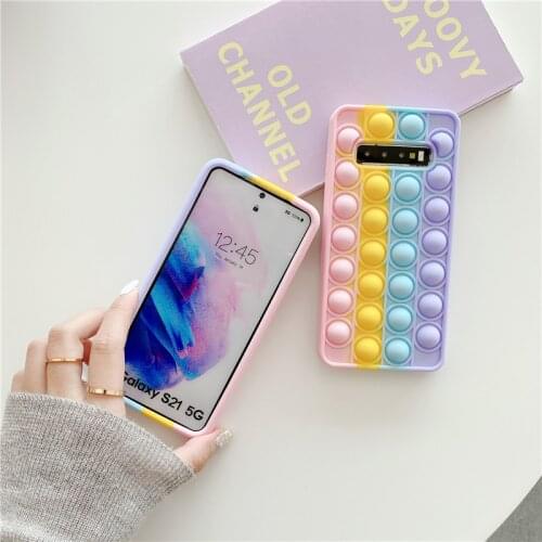 Push Pop Bubble Fidget Toys Case For Realme 5s 5i 7 7i 8 C1 C3 C3i C11 C15 C20A C21 C25 C25s Q2 V5 Narzo 10 20 30A 30 Pro Cover