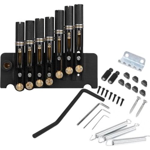 Black 7 Strings Headless Electric Guitar Bridge Brass base Headless Vibrato Guitar Bridge Set