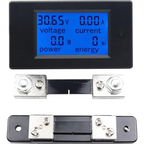 Digital LCD Voltage Volt Current Ampere Power Energy Panel Meter 6.5-100V 0-100A Voltmeter Ammeter