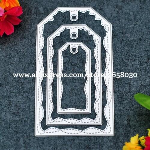 Double Sewing Thread Tag Label Metal Die cutting Dies For DIY Scrapbooking Photo Album Embossing Folder 8072660