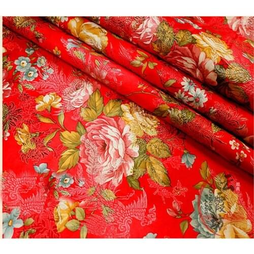 Ethnic floral jacquard tapestry satin silk brocade fabric for wedding dress,kids clothes,dolls,upholstery fabric 145cm width