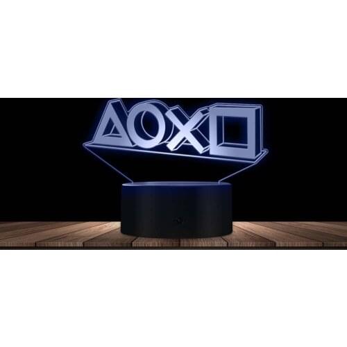 Gamepad Controller Button Luminous Table Night Light Gamer Console Action Buttons Colors Changeable Game Room Led Novelty Light