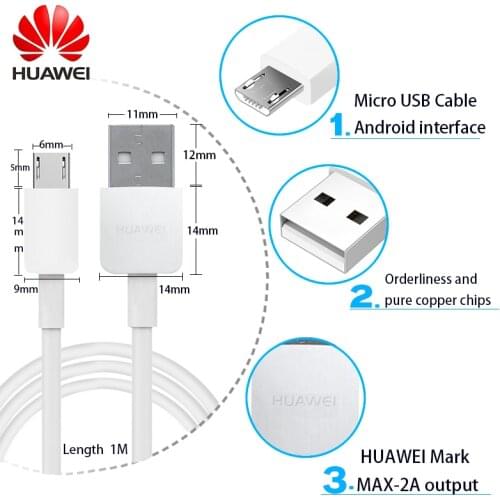 HUAWEI Original Fast Charge Micro USB Cable Support 5V/9V2A Travel Charging For HUawei P7 P8 P9/P10 Lite Mate 7 8 s Honor 8X 8C