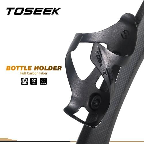 TOSEEK Full Carbon Fiber Bicycle Water Bottle Cage MTB Road Bike Bottle Holder Ultra Light Cycle Equipment Matte Black