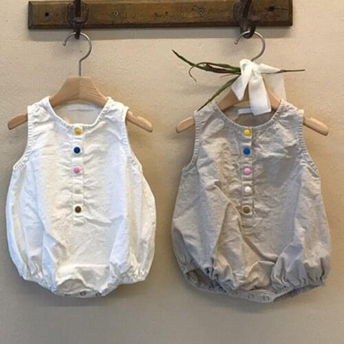 Linen Cotton Boys Romper Summer Sleeveless Infant Jumpsuit for Toddler Boys Clothing Girls Overalls Children Bodysuit Outfits