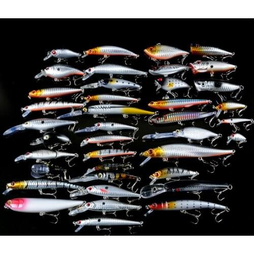 Hot 39pcs/Lot Fishing Lures Set Mixed High Quality 39 Different Model Artificial Cankbait Fishing Tackle