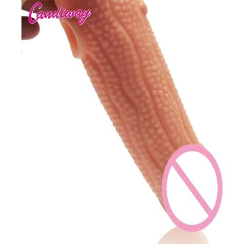 Reusable BOLD dildo cover Extender ribbed Impotence contraceptive extend Delay ejaculation Gspot penis sleeve Sex toys for Men
