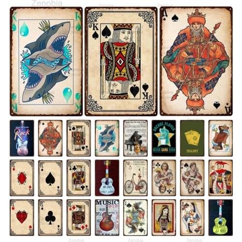 Music Guitar Jam Pop Metal Sign Decoration Vintage Metal Signs Home Bar Casino Wall Art Decor Rock Roll Fender Painting Plaques