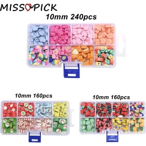 8Grid Box Set Christmas Polymer Clay Beads Loose Spacer Beads Kit for Jewelry Making Charms DIY Bracelet Necklace Accessories