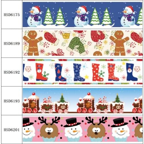 22MM 25MM 38MM 50MM 75mm Printed Pattern Christmas on Grosgrain Ribbon for diy ribbon