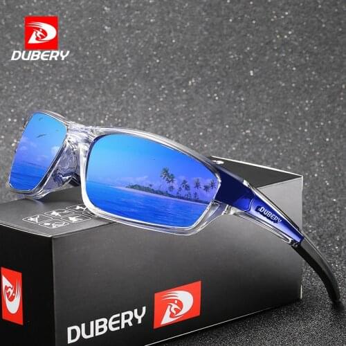 DUBERY Polarized Sports Sunglasses for Men 100% UV Protection Driving Fishing Running Sun Glasses Mirror Outdoor Male Goggles CE