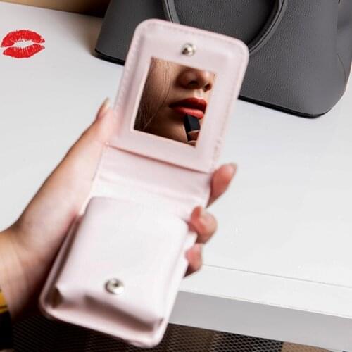 Net Red Lipstick Bag Cosmetic Bag Storage Packaging Lipstick Pouch With Mirror Small Portable Makeup Mini Portable Lipstick Box