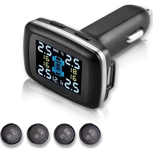 Car Tire Pressure Monitoring System TPMS Real-time Digital Display 4 Sensors Car Styling