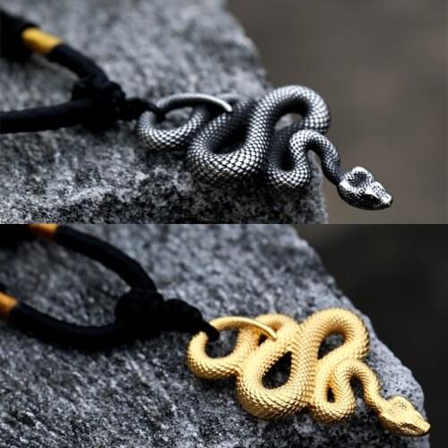 Steel soldier Fashion Vintage Women Men snake Stainless Steel Pendant Chain Necklace Jewelry