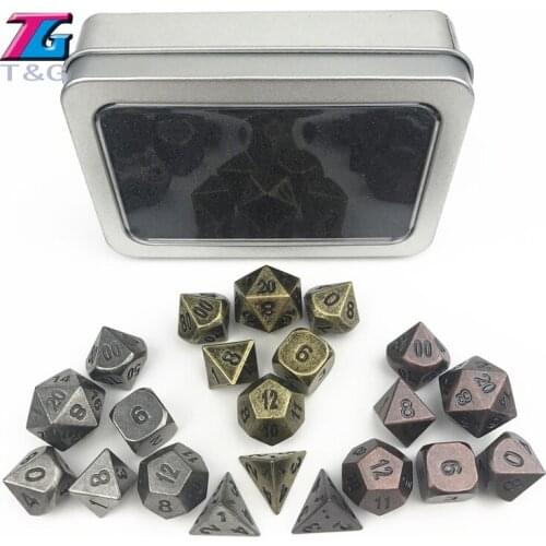 Old Style Metal Polyhedral Digital Dice for RPG Table Game High Quality 3 SETS