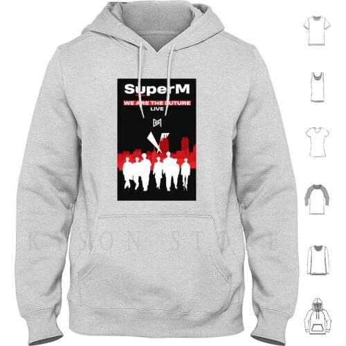 Superm We Are The Future Hoodie Long Sleeve Superm We Are The Future Superm Live K Pop Red Black Nct Shinee Nctzen
