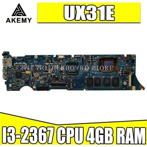 UX31E Motherboard I3-2367 CPU 4GB RAM For ASUS UX31E laptop Motherboard UX31E Mainboard UX31E Motherboard test 100% ok