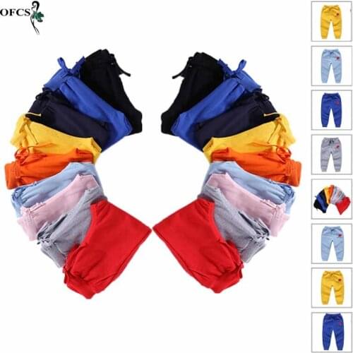 Spring Sale Children Cotton Pants Solid Boys Girls Casual Fashion Sport Pants Jogging Enfant Garcon Kids Trousers For 2-10 Years