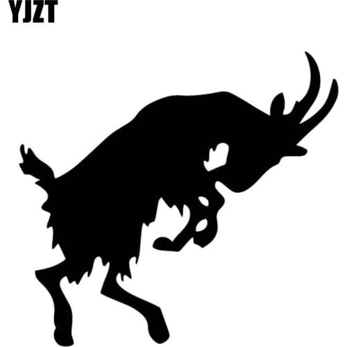 YJZT 16.3CM*15.1CM Goat Decorate Pattern Car Door Car Sticker Vinyl Decal Accessories Black/Silver C4-2136